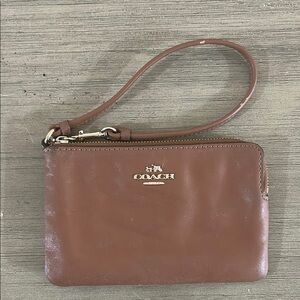 Coach Tan Leather Wristlet